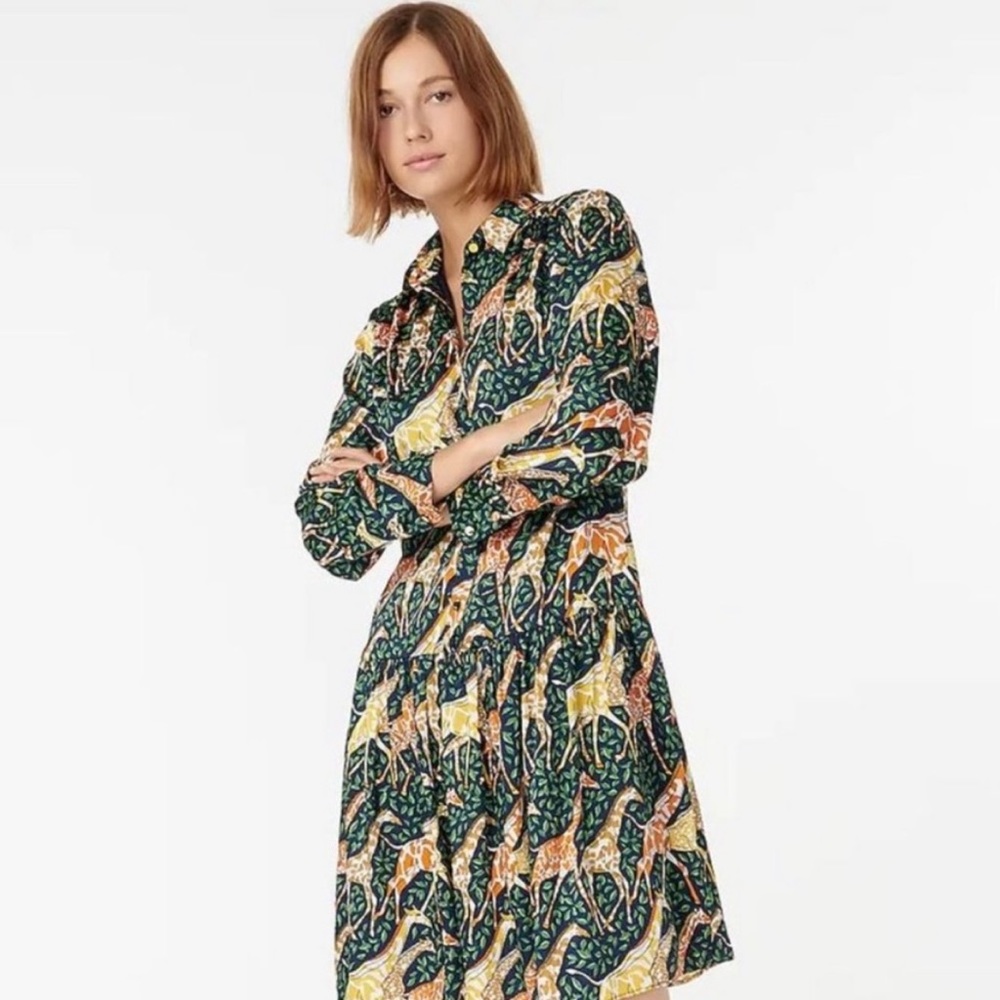 J.Crew Jenny Giraffe Print Dress